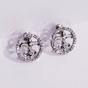 Sterling Silver 925 Fleur De Lis Post Earrings